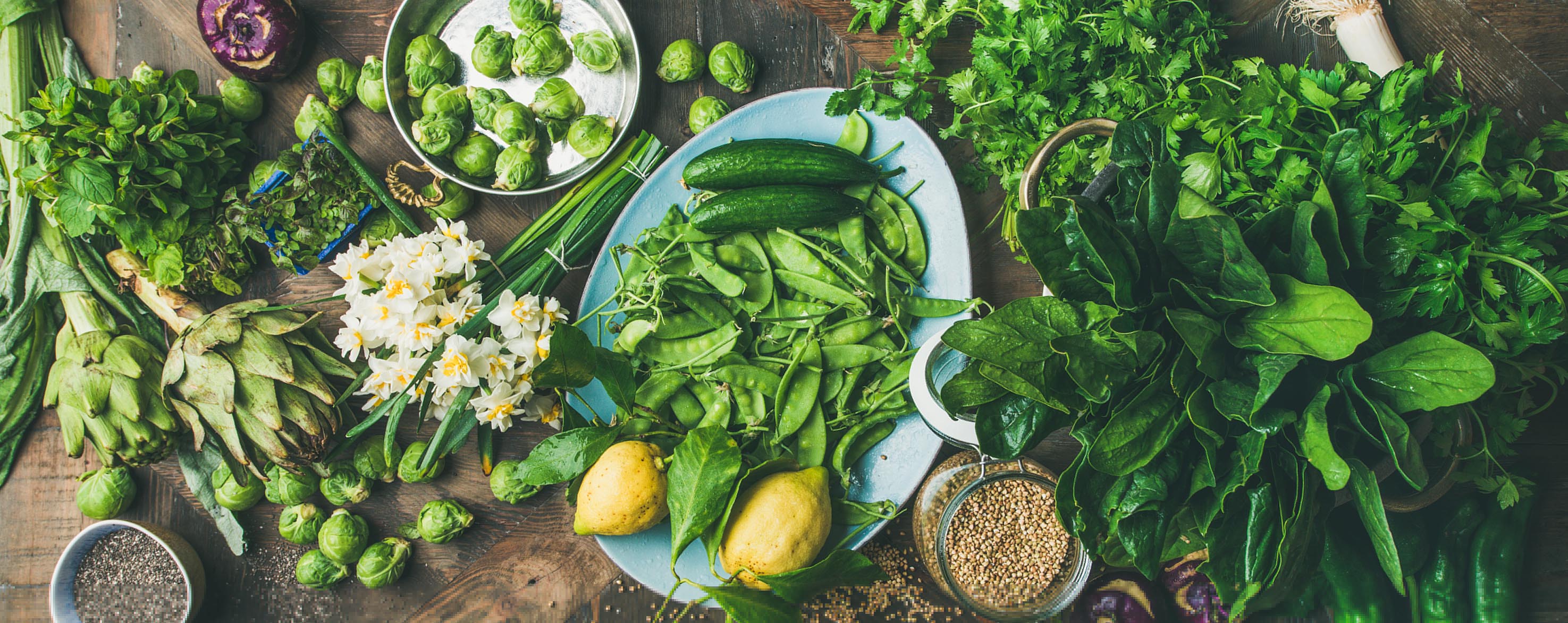 stock image of a meal with ingredients